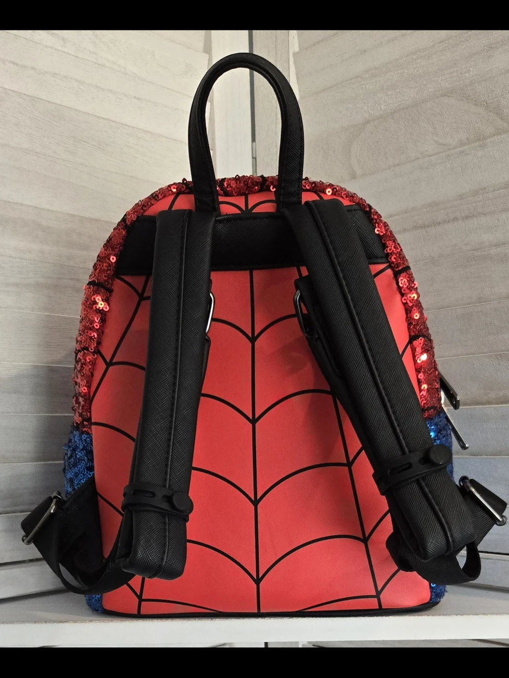 Loungefly Spider-Man Red & Blue Sequin Mini Backpack